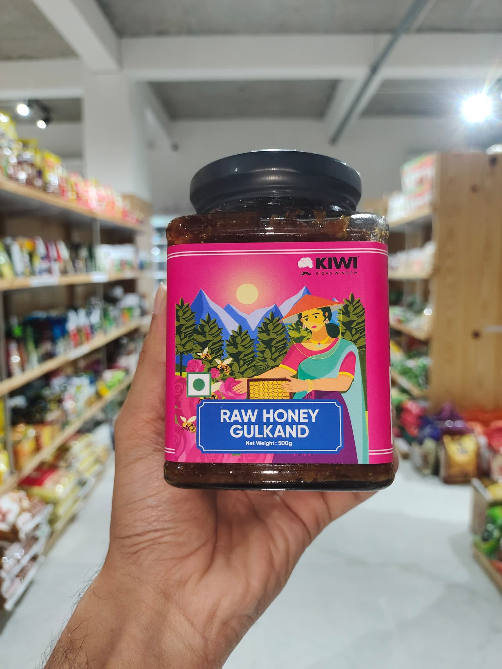 KIWI Kisan Window Raw Honey Gulkand 500g - Popular Grocery Product in Dehradun